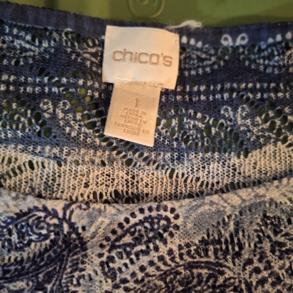 Blue Patterned Women's Top - Picture 4 of 7